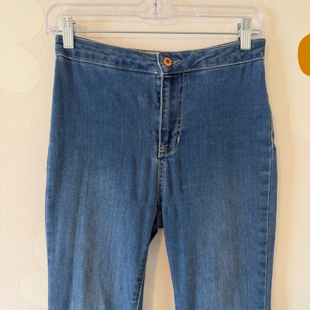 We The Free Just Float On Flare Jeans Raw Hems Medium Wash - Picture 6 of 16